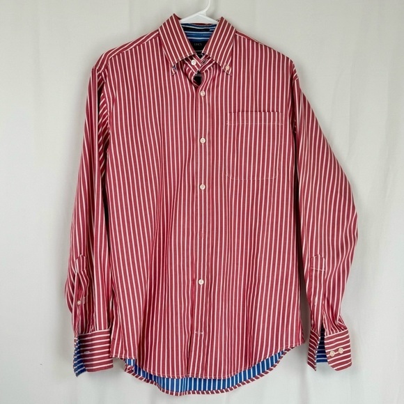 Lincs Other - Lincs - David Chu - Red, White, and Blue Striped Button-Up Shirt - Size S